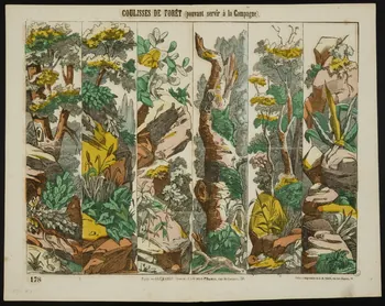 Charles-Eugène Glémarec ; Jean-Baptiste Gros à compartiments (6) COULISSES DE FORET (pouvant servir à la Campagne). Paris 1858-1860 1953.86.4578 Photo