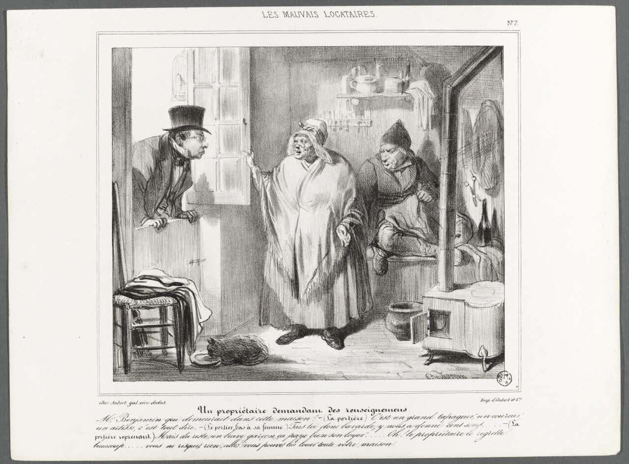 AUBERT estampe LES MAUVAIS LOCATAIRES. 1830-1852 1967.78.7 Photo RMN-Grand Palais (Mucem)