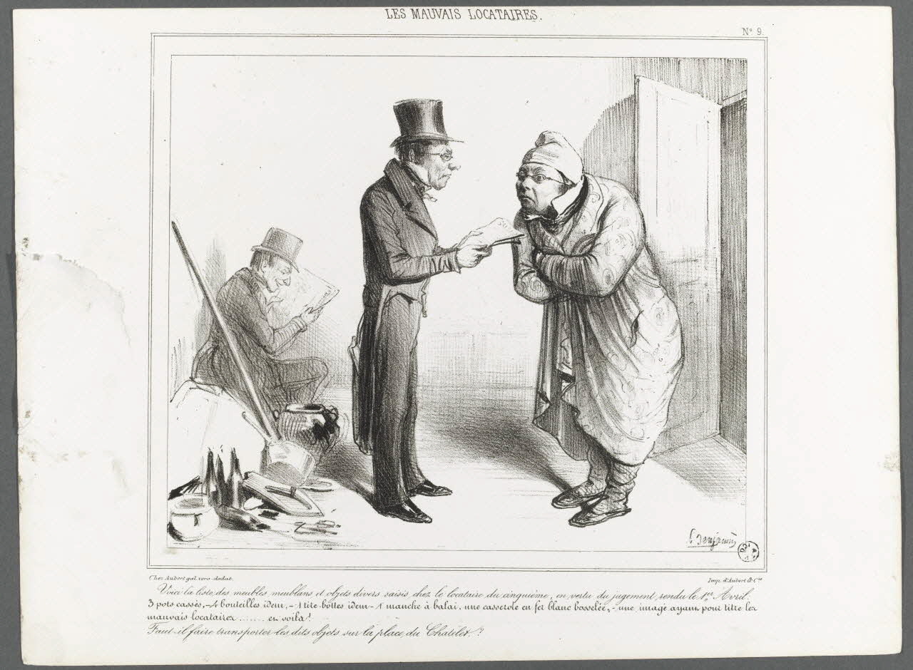 AUBERT estampe LES MAUVAIS LOCATAIRES. 1830-1852 1967.78.9 Photo RMN-Grand Palais (Mucem)