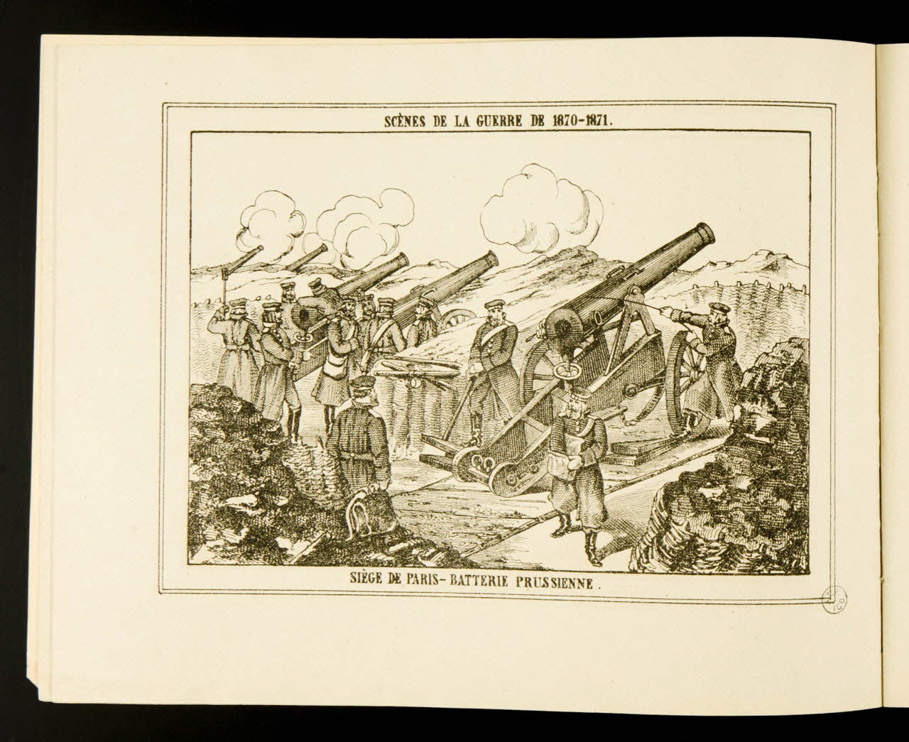album, élément d'ensemble SCÈNES DE LA GUERRE DE 1870-1871.  SIEGE DE PARIS - BATTERIE PRUSSIENNE. 1953.86.4585.4 Photo
