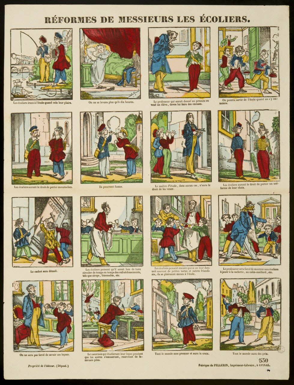 estampe REFORMES DE MESSIEURS LES ECOLIERS. 1953.86.4605 Photo