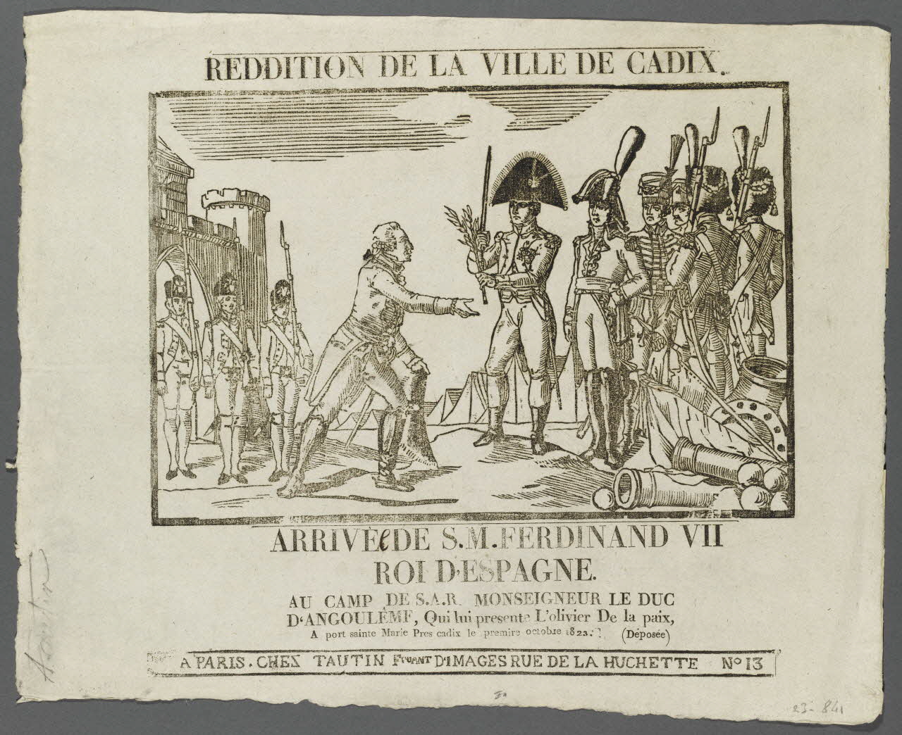 estampe REDDITION DE LA VILLE DE CADIX. 1986.81.77 Photo RMN-Grand Palais (Mucem)