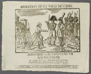 estampe REDDITION DE LA VILLE DE CADIX. 1986.81.77 Photo RMN-Grand Palais (Mucem)