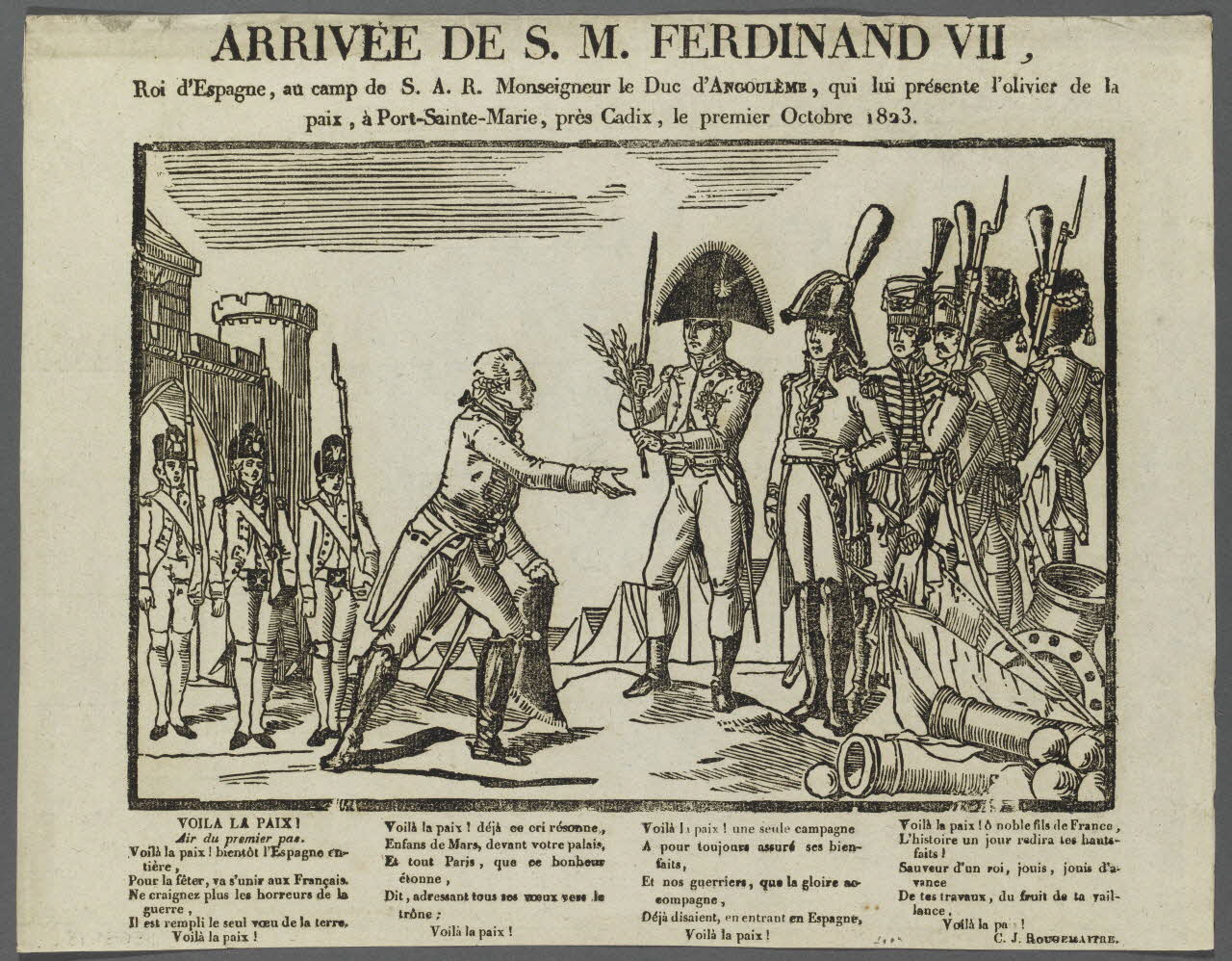 estampe ARRIVEE DE S. M. FERDINAND VII, 1986.81.78 Photo RMN-Grand Palais (Mucem)