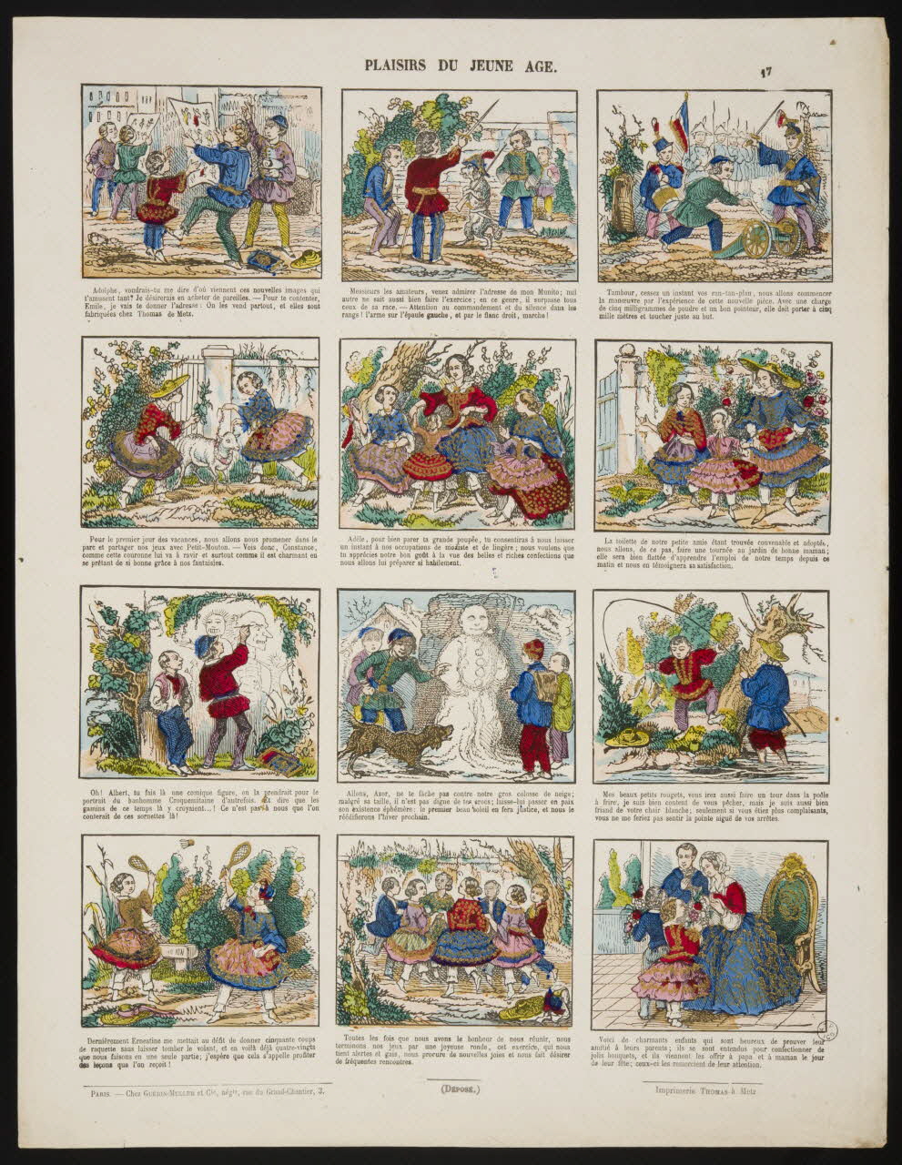 estampe PLAISIRS DU JEUNE AGE. 1953.86.4618 Photo
