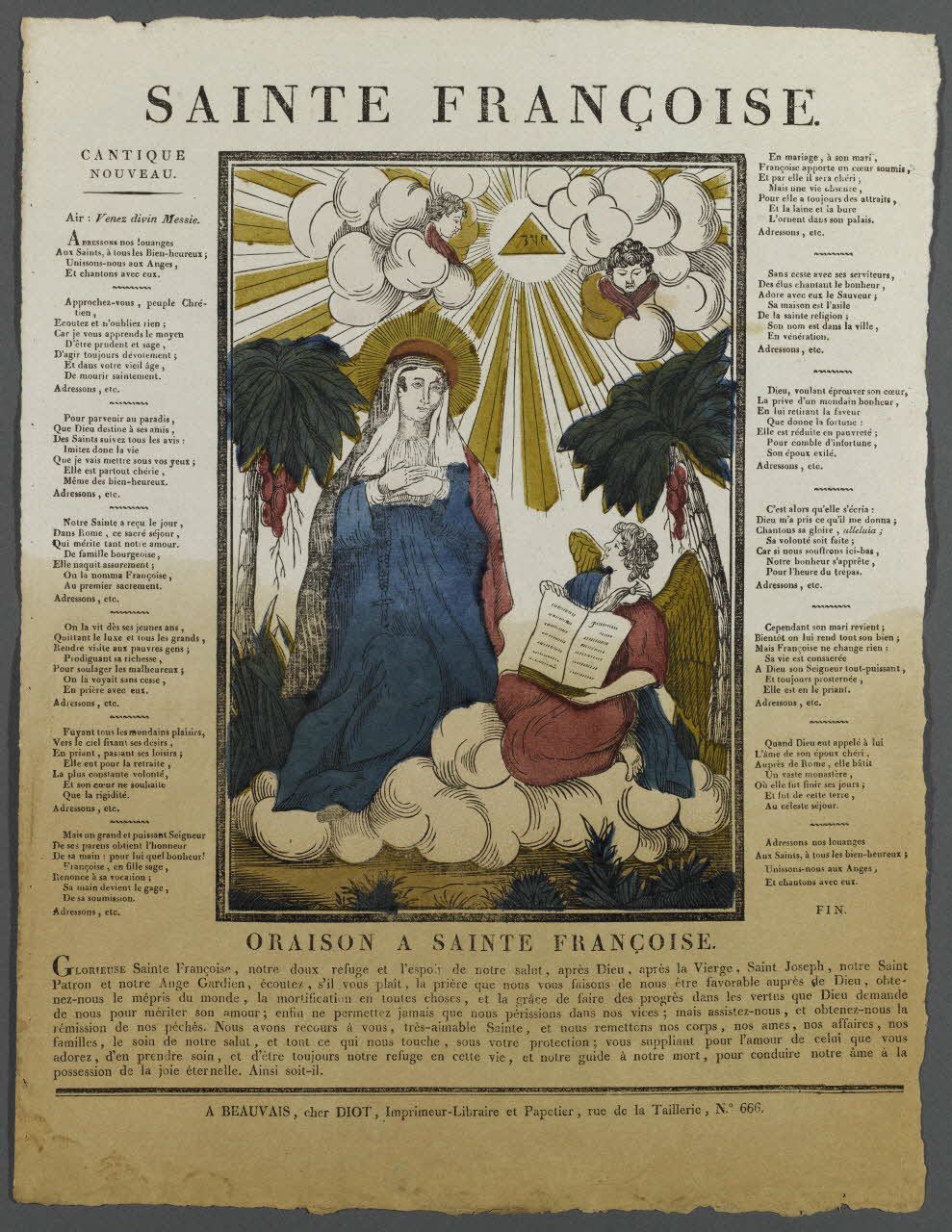 Lucien-Côme Diot imagerie ancienne SAINTE FRANCOISE. Beauvais 1802-1823 1995.14.41 Photo RMN-Grand Palais (Mucem)