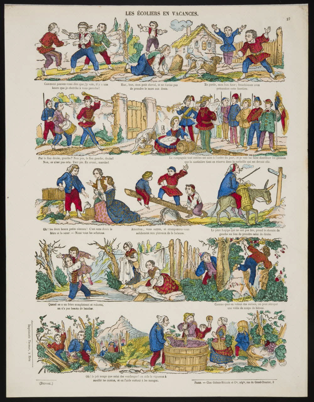 estampe LES ECOLIERS EN VACANCES. 1953.86.4621 Photo