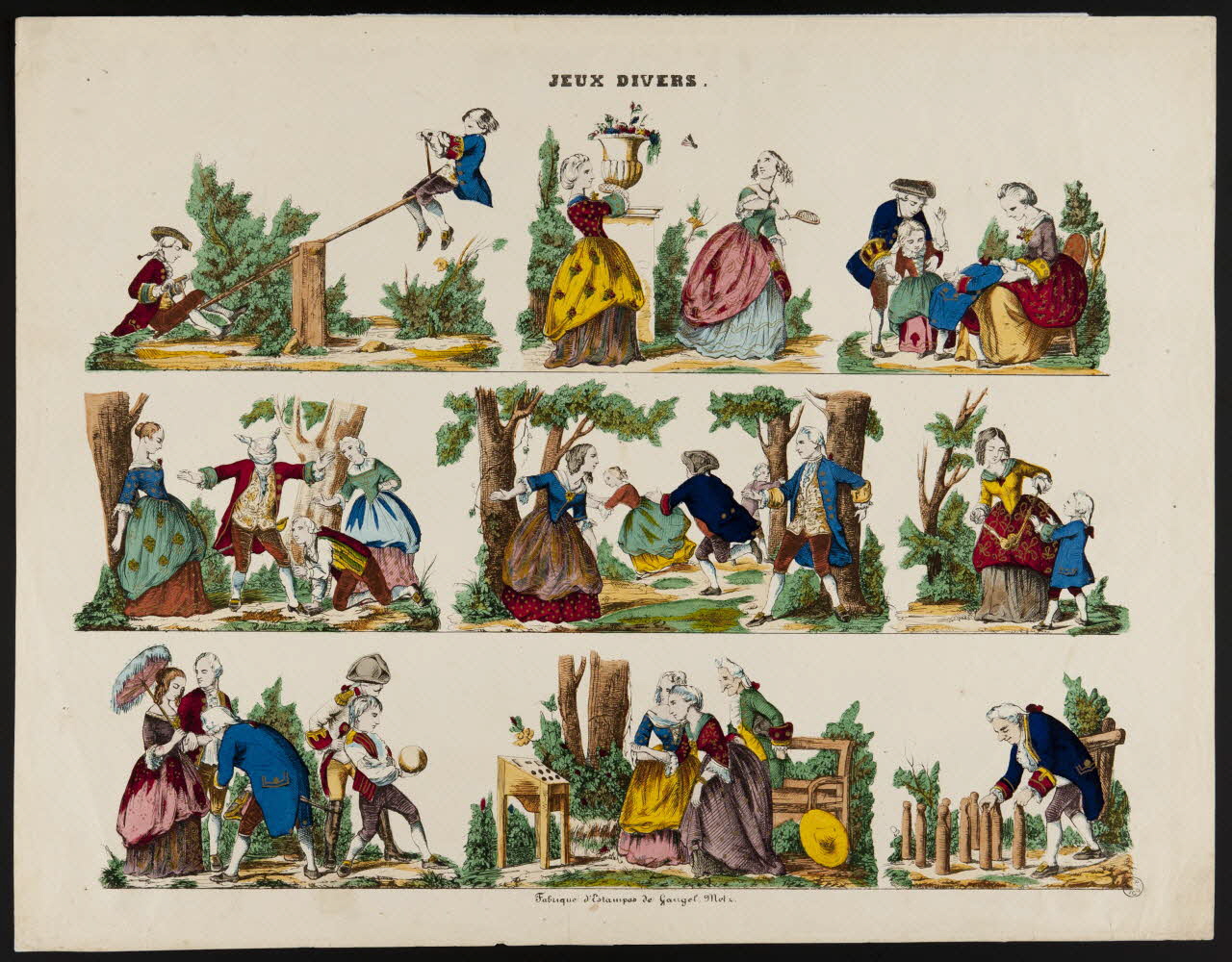 Charles Nicolas Gangel estampe JEUX DIVERS. Metz 1852-1858 1953.86.4623 Photo