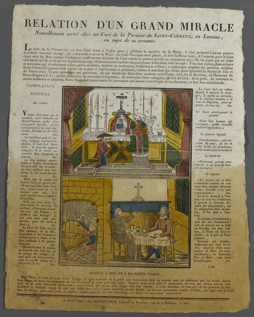 Frédéric Dupont-Diot imagerie ancienne RELATION D'UN GRAND MIRACLE Beauvais 1826-1829 1995.14.45 Photo RMN-Grand Palais (Mucem)