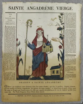 Lucien-Côme Diot imagerie ancienne SAINTE ANGADREME VIERGE. Beauvais 1802-1823 1995.14.47 Photo RMN-Grand Palais (Mucem)