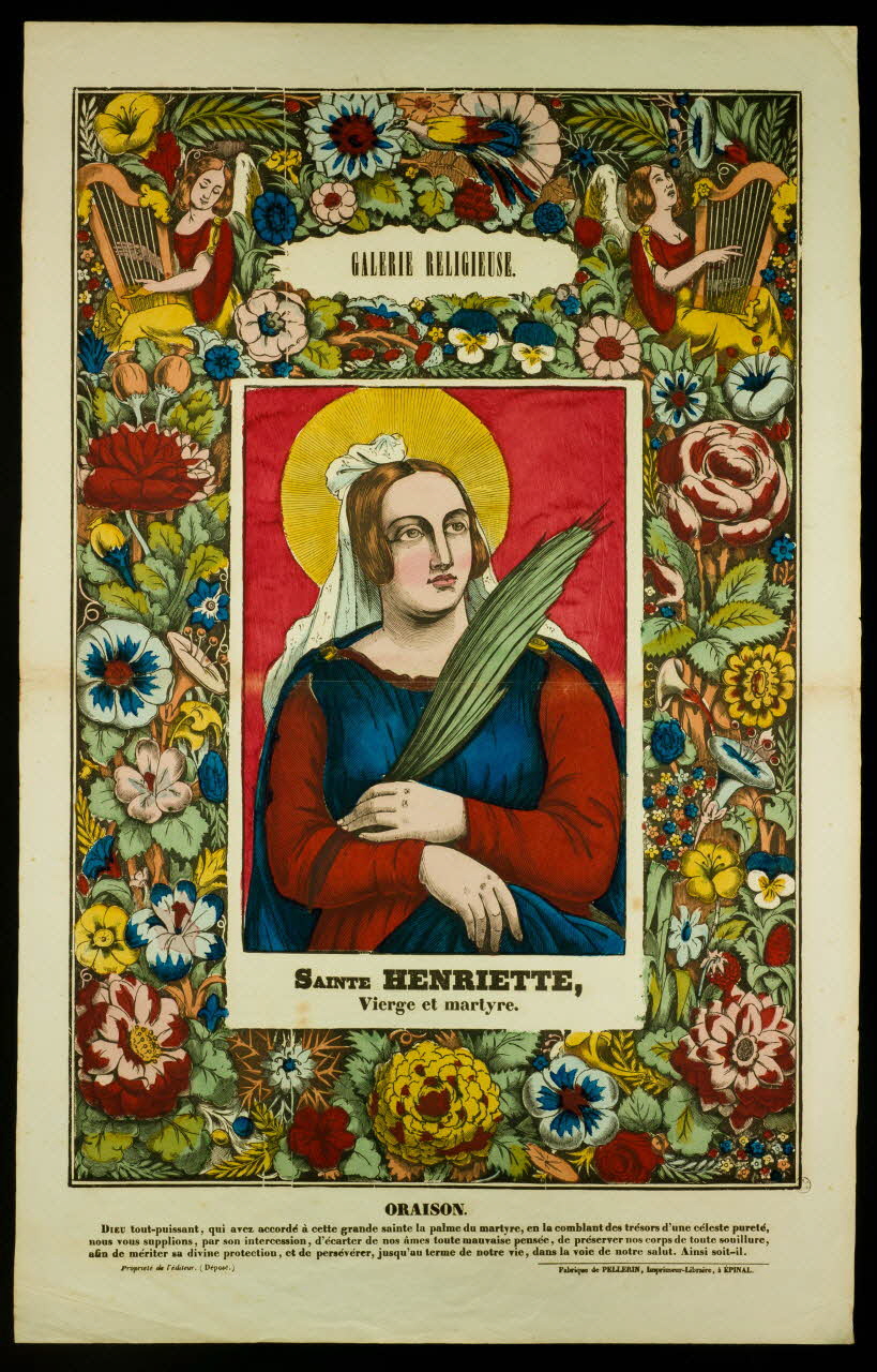 estampe GALERIE RELIGIEUSE.  SAINTE HENRIETTE, Vierge et martyre. 1953.86.463 Photo