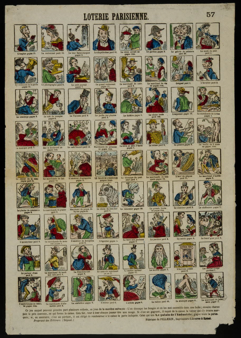 estampe LOTERIE PARISIENNE. 1953.86.4650 Photo