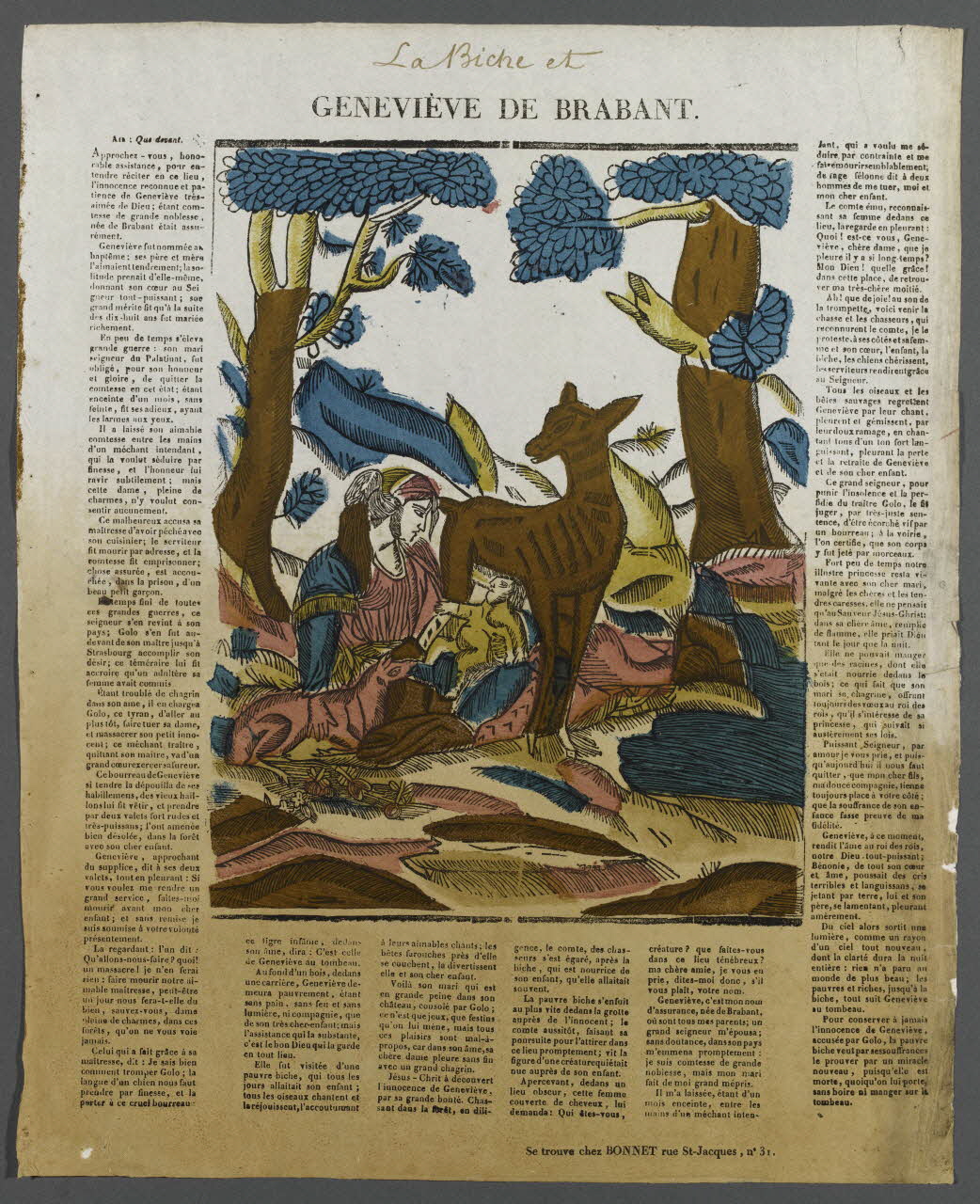 Bonnet estampe GENEVIEVE DE BRABANT. Paris 1835-1853 1995.14.64 Photo RMN-Grand Palais (Mucem)