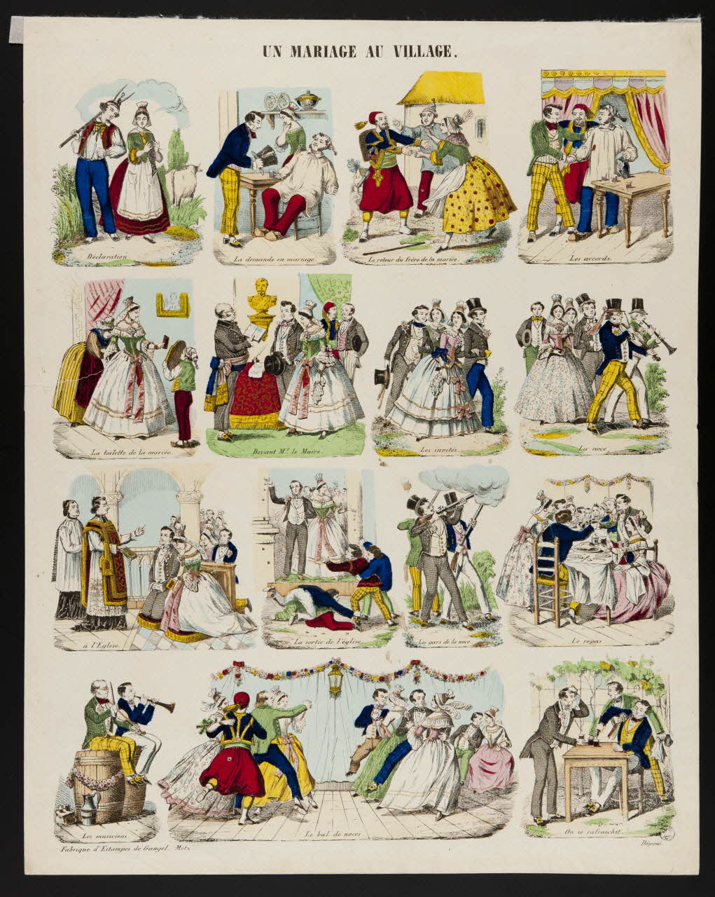 Charles Nicolas Gangel estampe UN MARIAGE AU VILLAGE. Metz 1852-1858 1953.86.4660 Photo