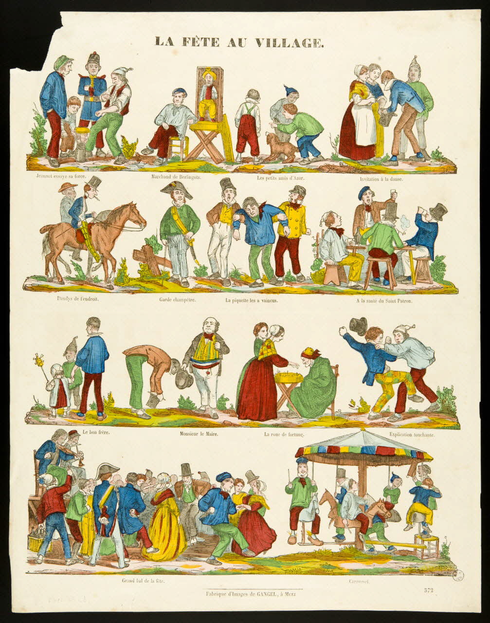 Charles Nicolas Gangel estampe LA FÊTE AU VILLAGE. Metz 1852-1858 1953.86.4664 Photo
