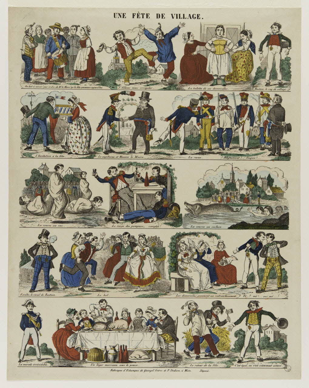 Gangel et Didion estampe UNE FETE DE VILLAGE. Metz 1858-1868 1953.86.4665 Photo