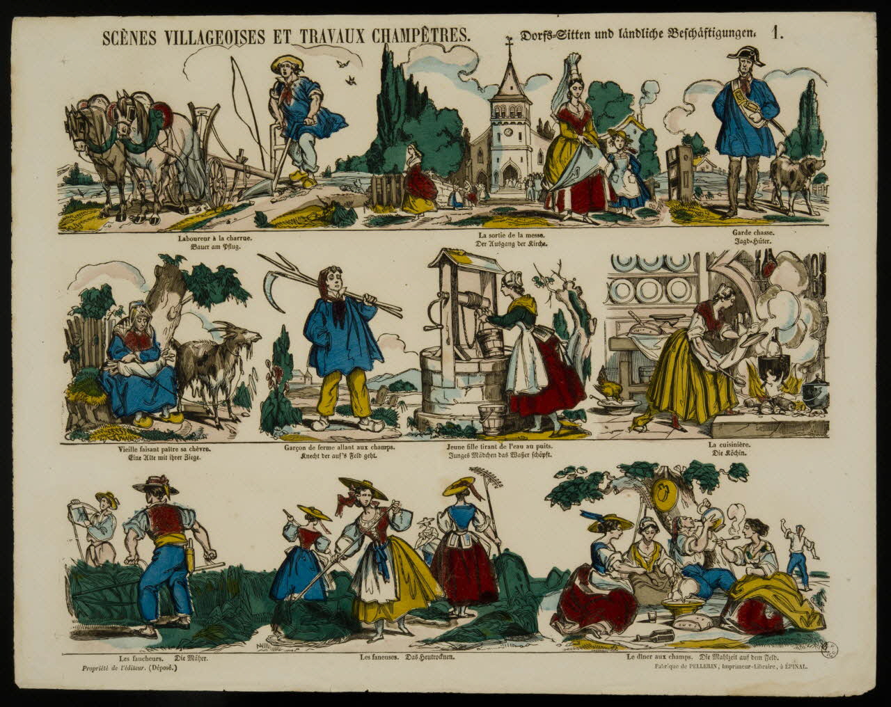 à registres (3) SCENES VILLAGEOISES ET TRAVAUX CHAMPÊTRES. 1953.86.4670 Photo