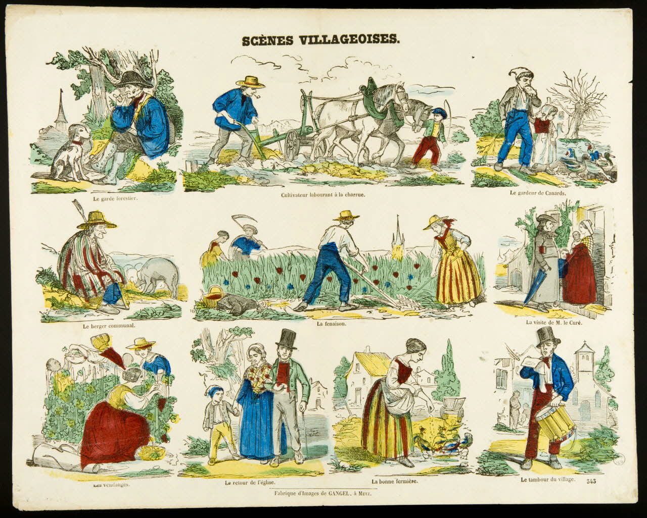 Charles Nicolas Gangel estampe SCENES VILLAGEOISES. Metz 1852-1858 1953.86.4680 Photo