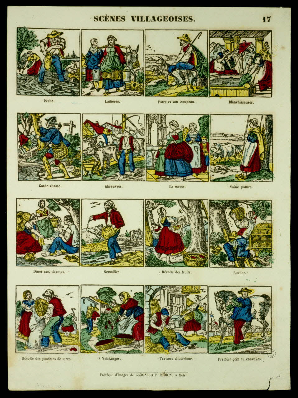Gangel et Didion estampe SCENES VILLAGEOISES. Lorraine, France 1861-1868 1953.86.4681 Photo