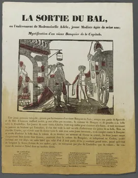 P. Baudouin ; Julienne imagerie ancienne LA SORTIE DU BAL, Paris 1830-1835 1995.14.79  Photo RMN-Grand Palais (Mucem)