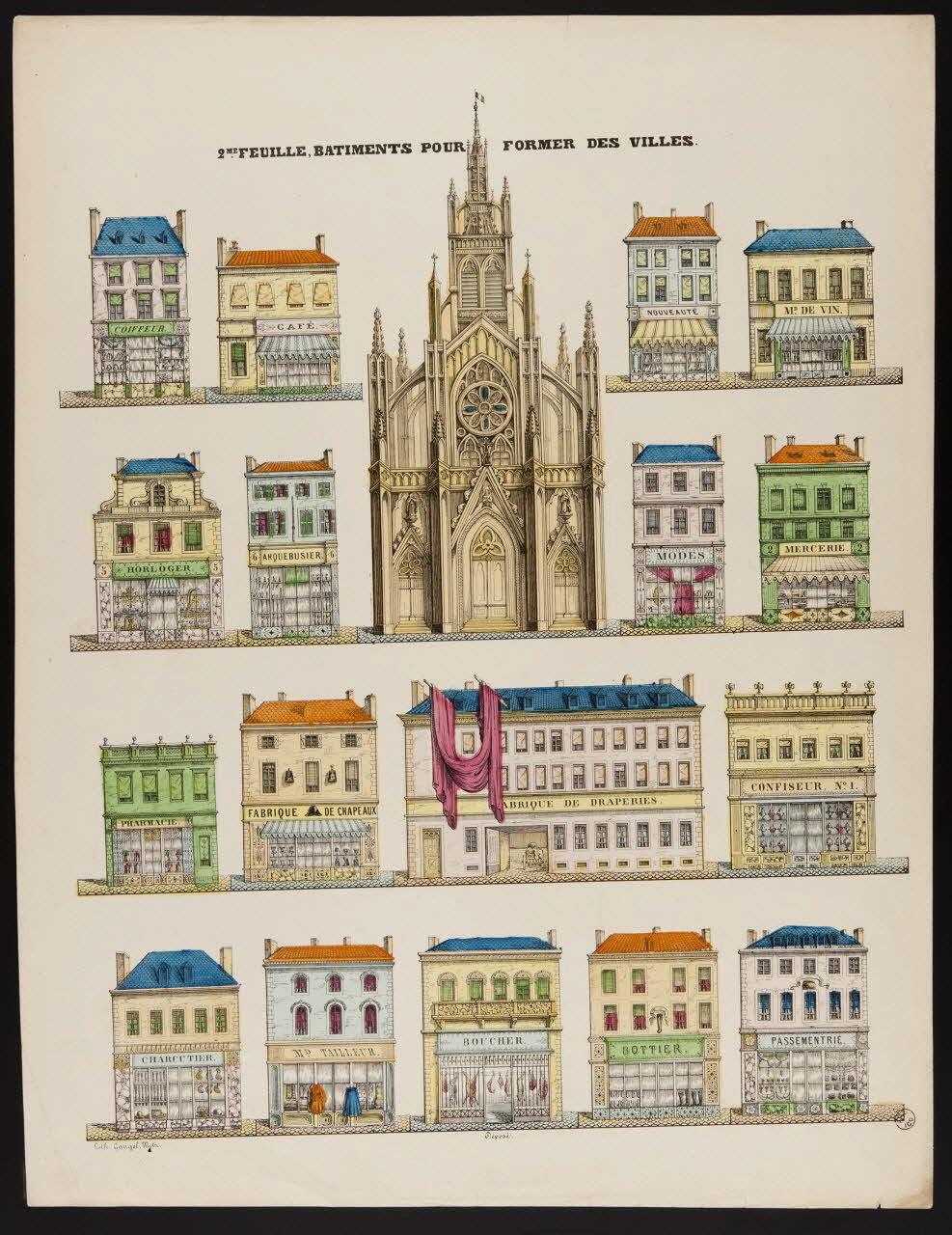 Charles Nicolas Gangel estampe BATIMENTS POUR FORMER DES VILLES. Metz 1852-1858 1953.86.4687 Photo