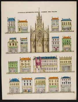 Charles Nicolas Gangel estampe BATIMENTS POUR FORMER DES VILLES. Metz 1852-1858 1953.86.4687 Photo
