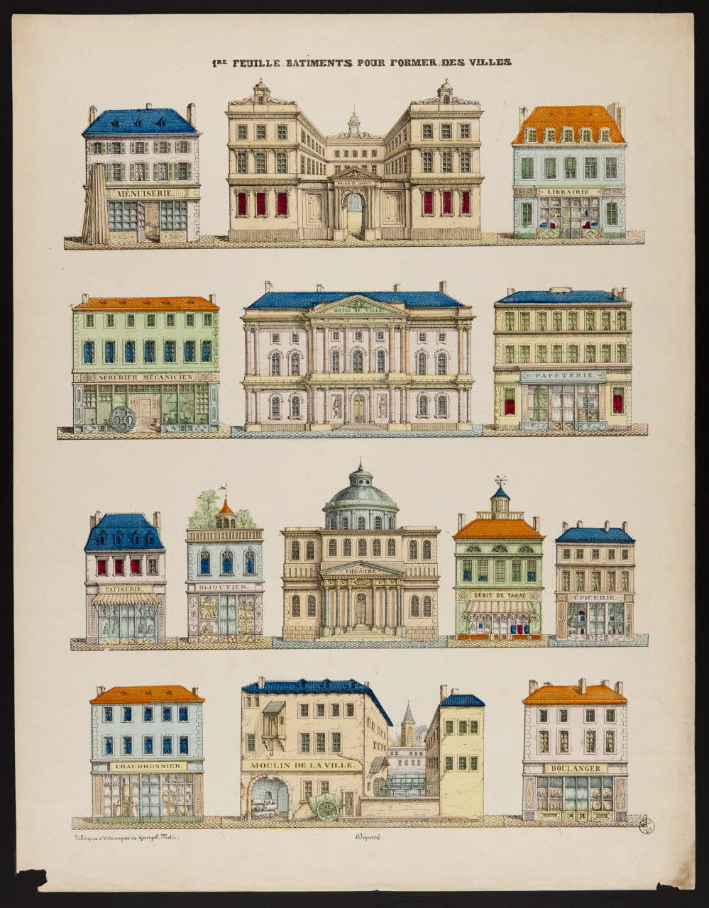 Charles Nicolas Gangel estampe BATIMENTS POUR FORMER DES VILLES. Metz 1852-1858 1953.86.4688 Photo