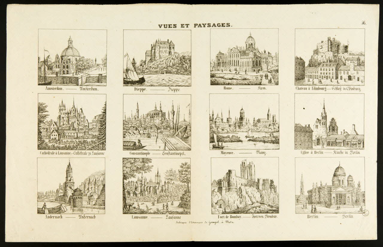 Charles Nicolas Gangel estampe VUES ET PAYSAGES. Metz 1852-1858 1953.86.4714 Photo