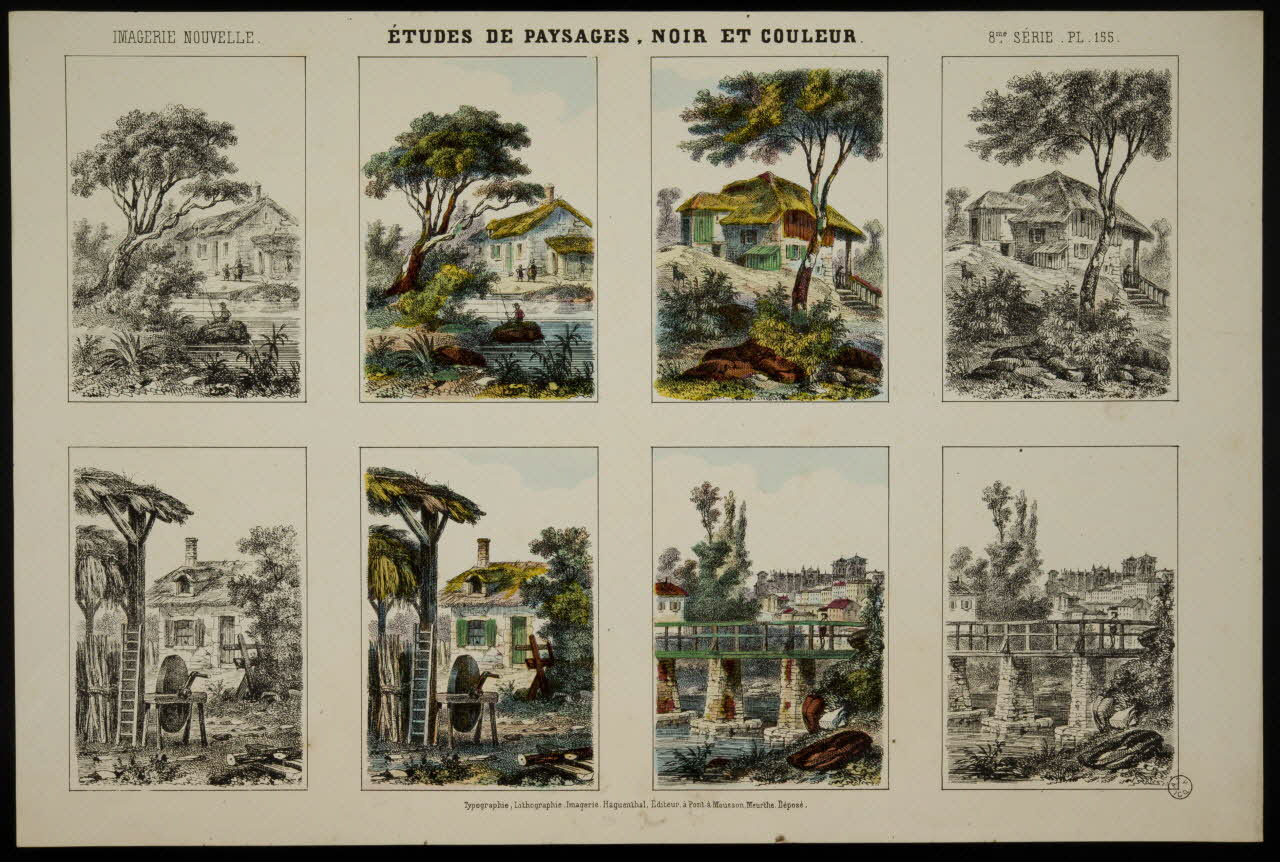 estampe ETUDES DE PAYSAGES, NOIR ET COULEUR 1953.86.4727 Photo