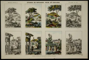 estampe ETUDES DE PAYSAGES, NOIR ET COULEUR 1953.86.4727 Photo