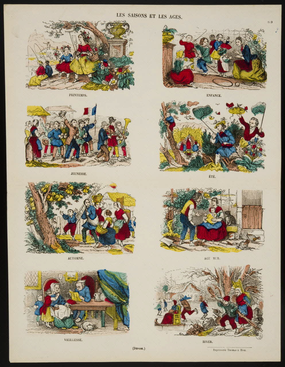 estampe LES SAISONS ET LES AGES. 1953.86.4740 Photo