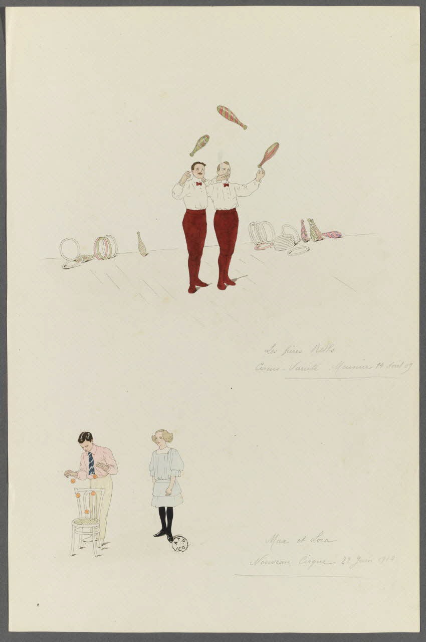 Marthe Vesque ; Juliette Vesque album Numéro de cirque : Les Frères Bells, Max et Lora 1909 1962.67.138 Photo RMN-Grand Palais (Mucem)
