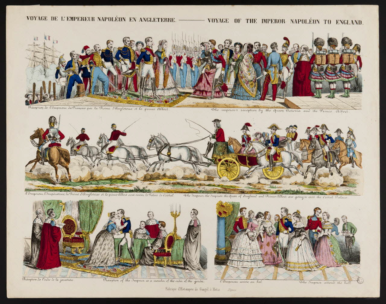 Charles Nicolas Gangel estampe VOYAGE DE L'EMPEREUR NAPOLEON EN ANGLETERRE. France 1852-1858 1953.86.4762 Photo