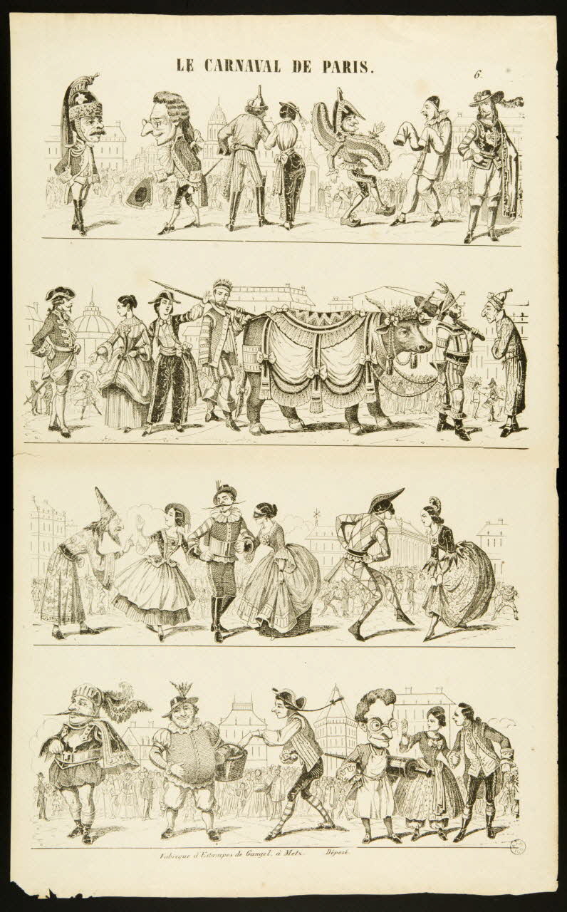 Charles Nicolas Gangel estampe LE CARNAVAL DE PARIS. Metz 1852-1858 1953.86.4769 Photo
