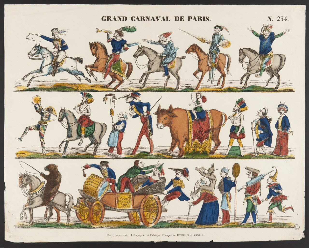 Dembour et Gangel estampe GRAND CARNAVAL DE PARIS. Metz 1840-1852 1953.86.4773 Photo