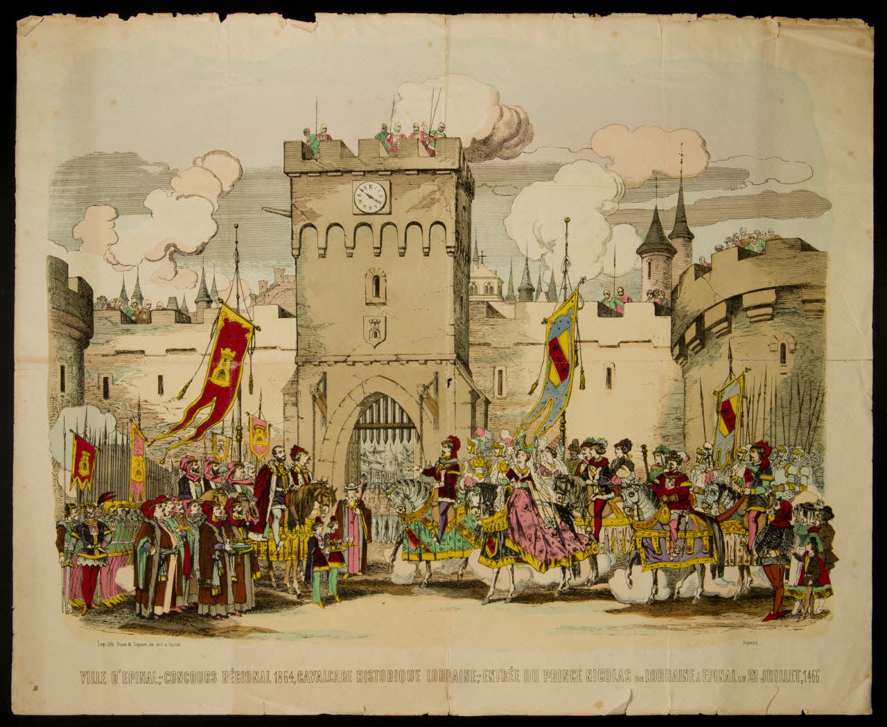 estampe VILLE D'EPINAL, - CONCOURS REGIONAL 1864, CAVALCADE HISTORIQUE LORRAINE 1953.86.4776 Photo