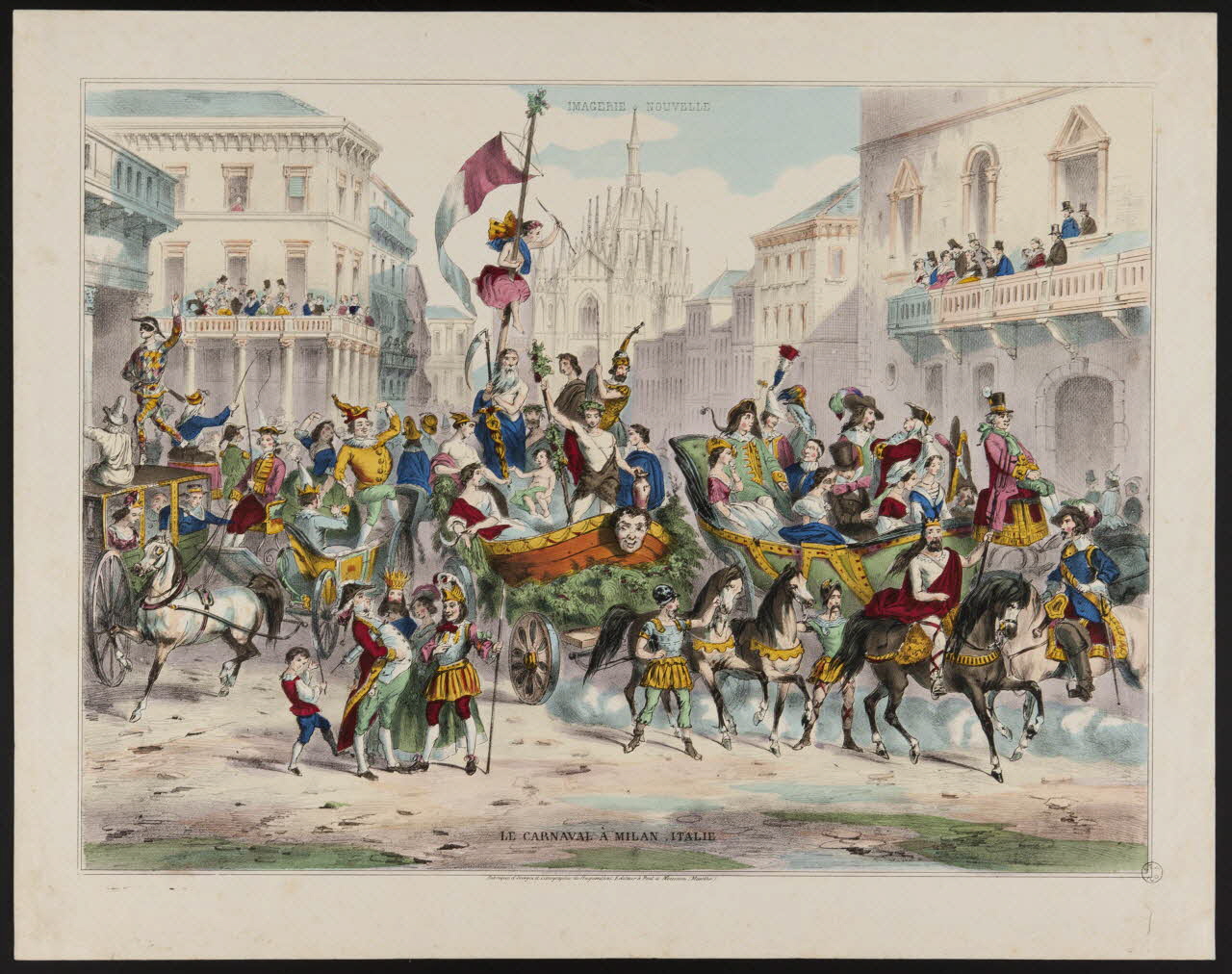 estampe LE CARNAVAL A MILAN . ITALIE 1953.86.4777 Photo