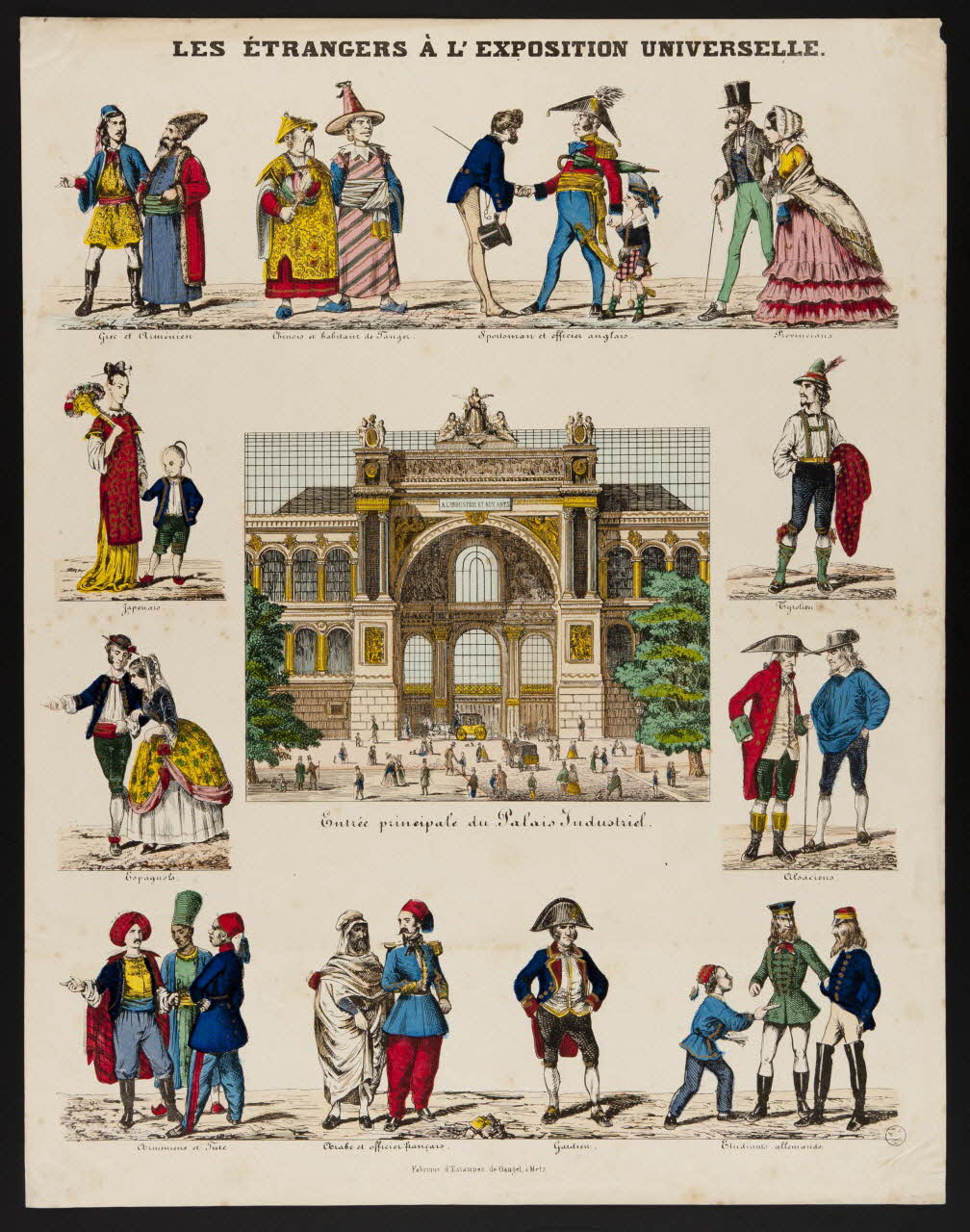 Charles Nicolas Gangel estampe LES ETRANGERS A L'EXPOSITION UNIVERSELLE. Metz 1852-1858 1953.86.4787 Photo