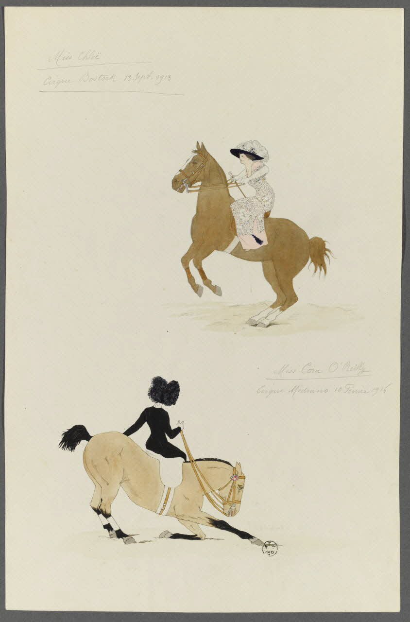 Marthe Vesque ; Juliette Vesque album Numéro de cirque : Miss Chloé et Miss Cora O'Reilly 1913 1962.67.25 Photo RMN-Grand Palais (Mucem)