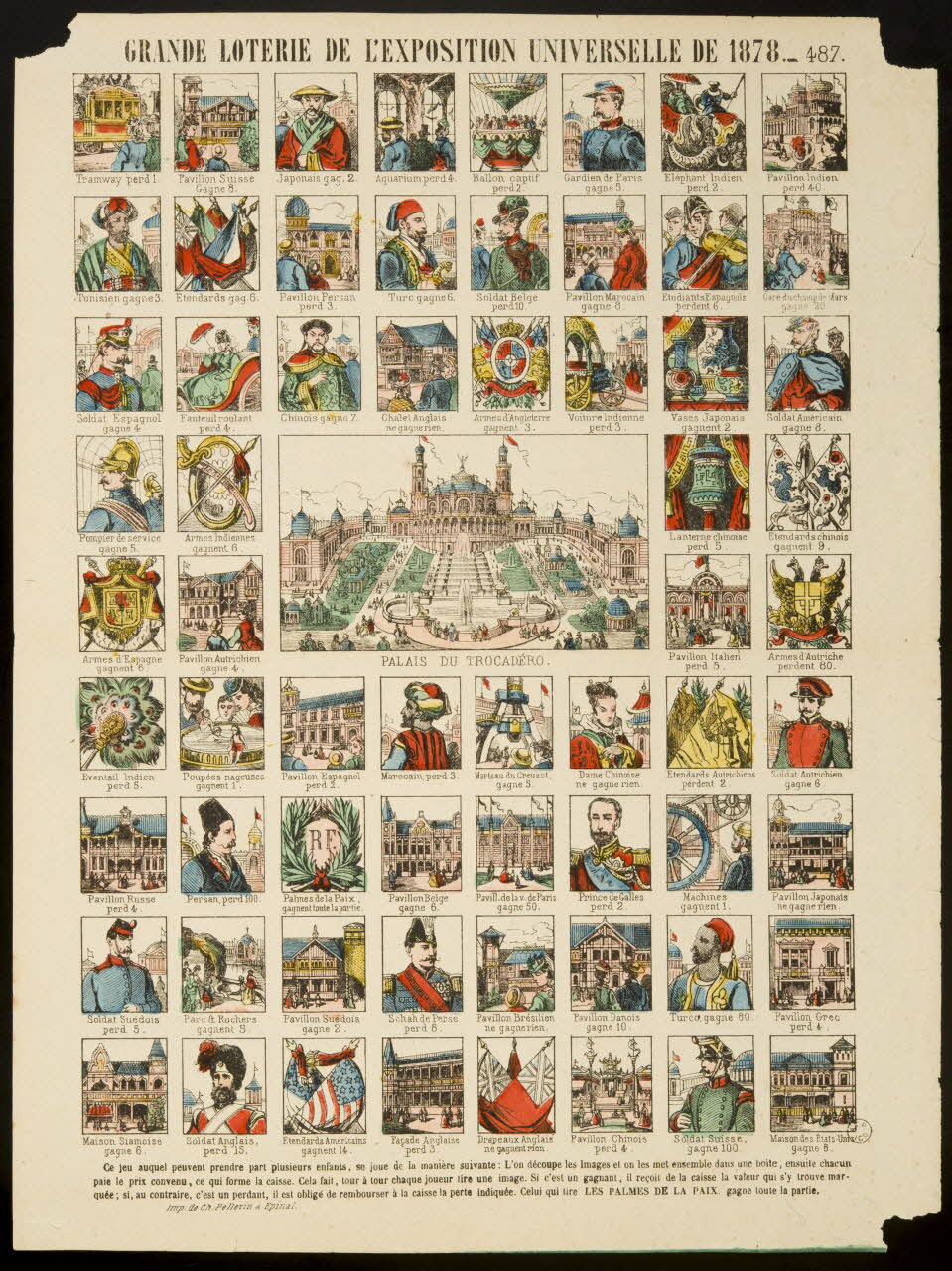 estampe GRANDE LOTERIE DE L'EXPOSITION UNIVERSELLE DE 1878. 1953.86.4800 Photo