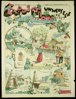 estampe ESPOSITION  UNIVERSELLE  DE  1889  HISTOIRE DE L'HABITATION N°1 PAR GARNIER 1953.86.4802  Photo