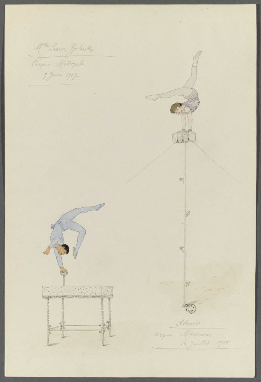 Marthe Vesque ; Juliette Vesque album Numéros de cirque : Mlle Léona Golenko, Adonis 1905 1962.67.34 Photo RMN-Grand Palais (Mucem)