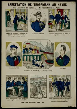 estampe ARRESTATION DE TROPPMAN AU HAVRE  Sa tentative de suicide. - Sa translation à Paris. 1953.86.4837 Photo