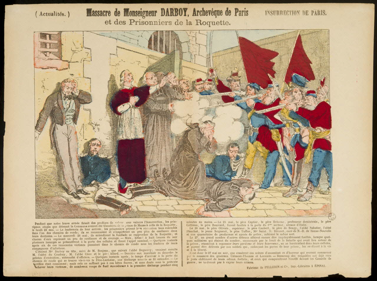 estampe Massacre de Monseigneur DARBOY, Archevêque de Paris  et des Prisonniers de la Roquette. 1953.86.4849 Photo