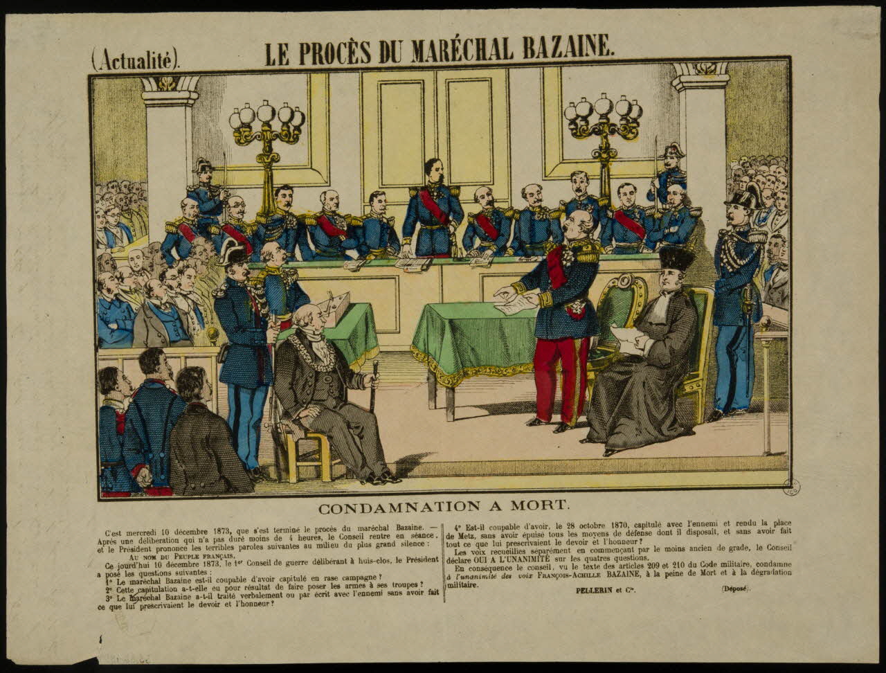 Pellerin estampe (Actualité). LE PROCES DU MARECHAL BAZAINE. Lorraine, France 1873 1953.86.4850 Photo