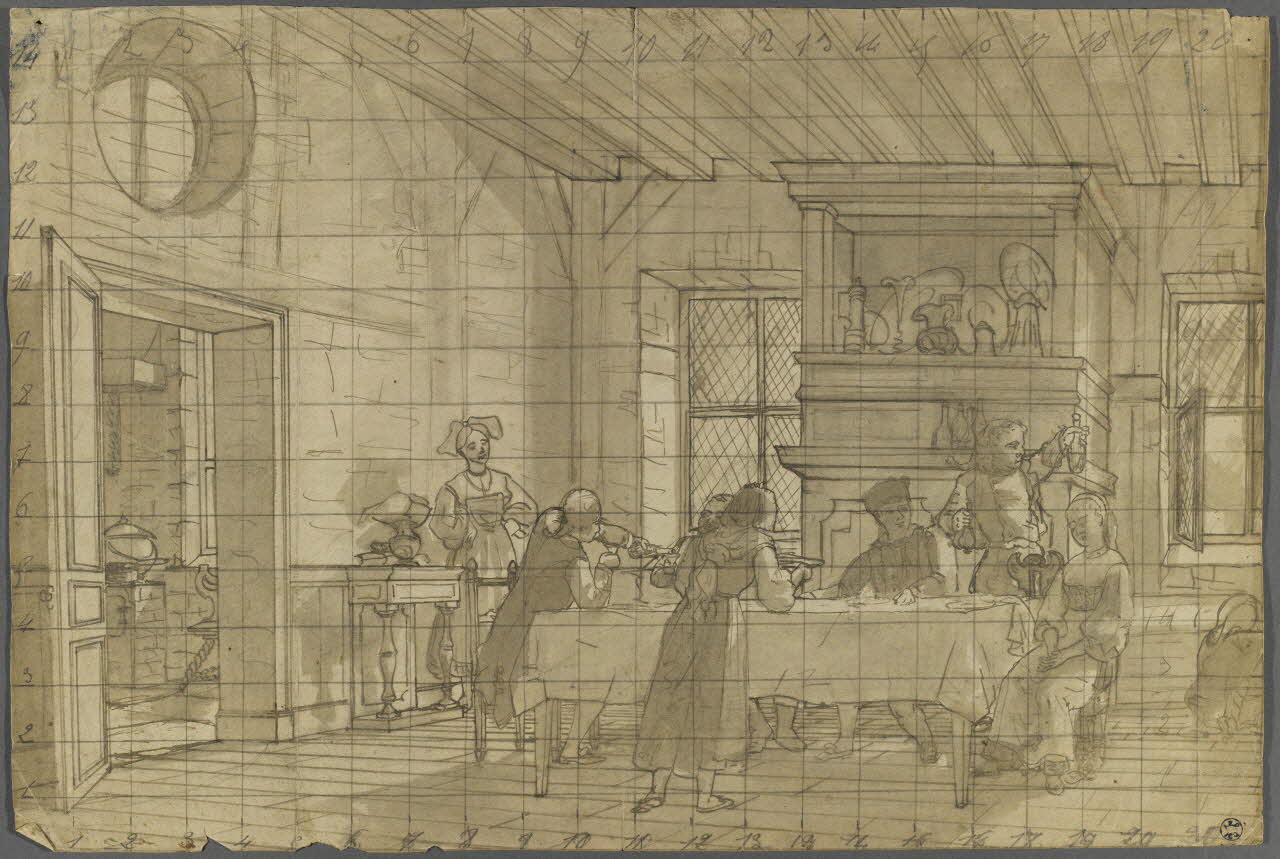 dessin Scène de repas en Alsace 1870 1942.1.1 Photo RMN-Grand Palais (Mucem)