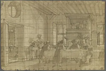 dessin Scène de repas en Alsace 1870 1942.1.1  Photo RMN-Grand Palais (Mucem)