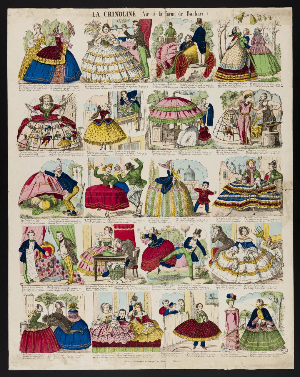 Charles Nicolas Gangel estampe LA CRINOLINE. Metz 1852-1858 1953.86.4867 Photo