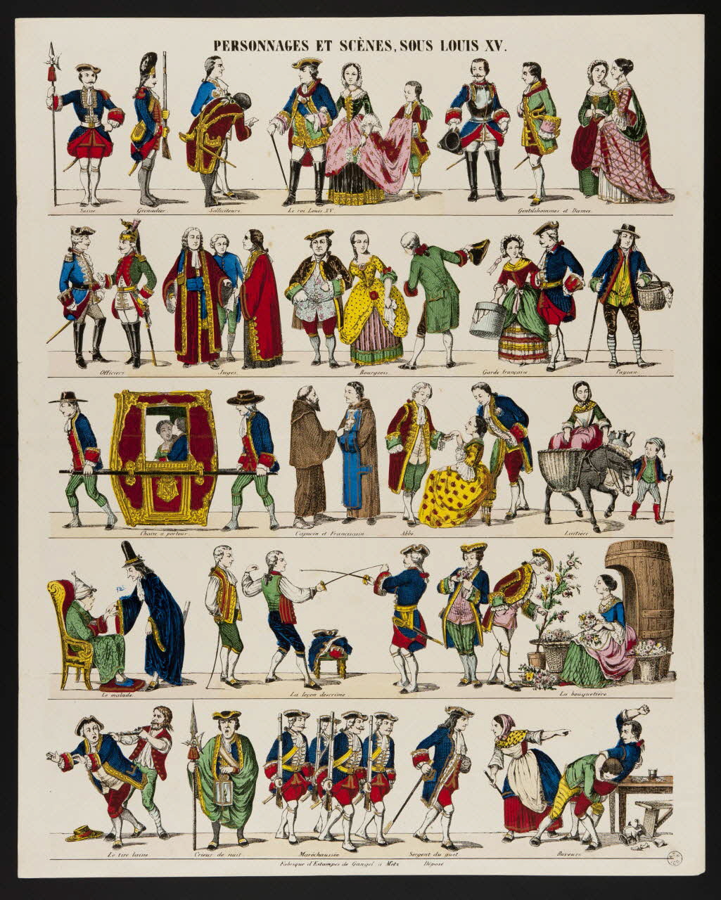 Charles Nicolas Gangel estampe PERSONNAGES ET SCENES SOUS LOUIS XV. Metz 1852-1858 1953.86.4891 Photo