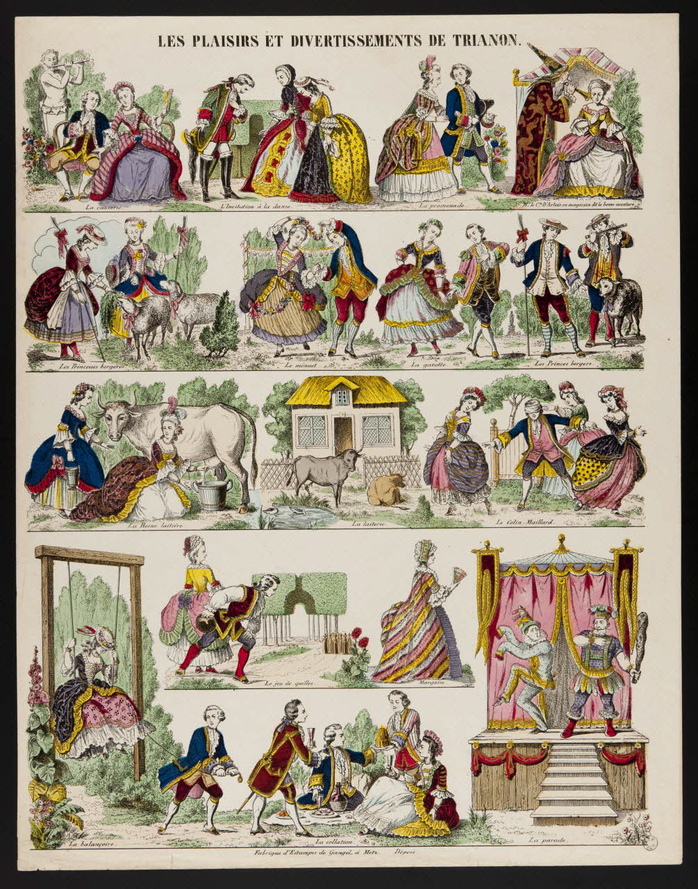 Charles Nicolas Gangel estampe LES PLAISIRS ET DIVERTISSEMENTS DE TRIANON. Metz 1852-1858 1953.86.4892 Photo